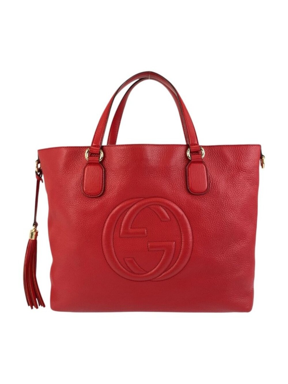 Gucci Soho Red Gold Leather Tote Bag
